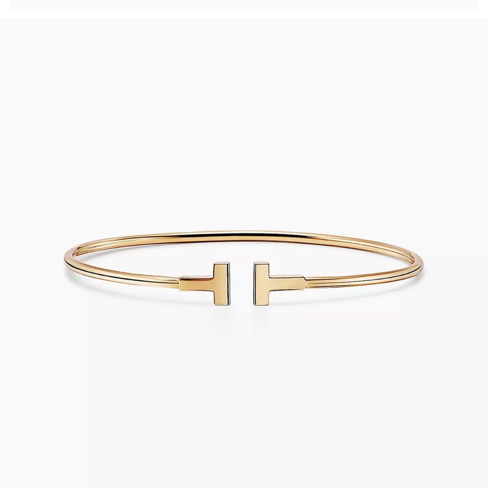 Tiffany T Narrow Wire Gold Bangle
